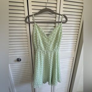 Windsor Light Green Eyelet Slip Mini Dress